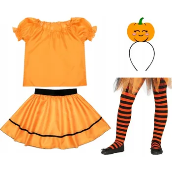 Karnevalový kostým KOSTÝM DÝNĚ SUKNĚ HALENKA ČELENKA 98-110 5 dílů
