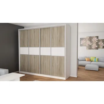 Šatní skříň Skříň eMeblast 4D/276 276 x 244 x 65 cm, dub lefkas, šuplík , s vybavením