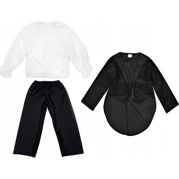 Karnevalový kostým KOSTÝM HALENKA KALHOTY BÍLO-ČERNÉ 134-140