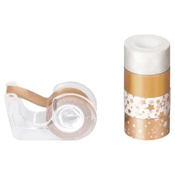 Lepicí páska Páska papírová mini lepicí 5ks - hvězdy měděná: 1,2cm x 3m