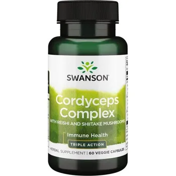 Zdraví Swanson Cordyceps Complex Doplněk stravy s extraktem z hub cordyceps, reishi a shiitake 60 ks, vegetariánská kapsle