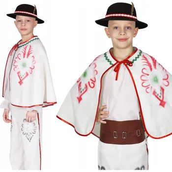 Karnevalový kostým KOSTÝM HORAL ZBOJNÍK KALHOTY KLOBOUK PAS 116-128