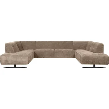 Pohovka LABEL51 Šestimístná pohovka RODANO do tvaru U béžová 344 cm