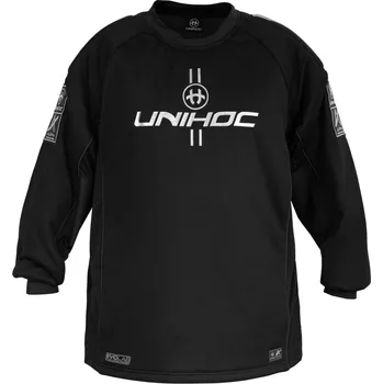 Florbalový dres Unihoc Goalie sweater ALPHA EVOLAB black/silver Brankářský dres XS, černá / stříbrná
