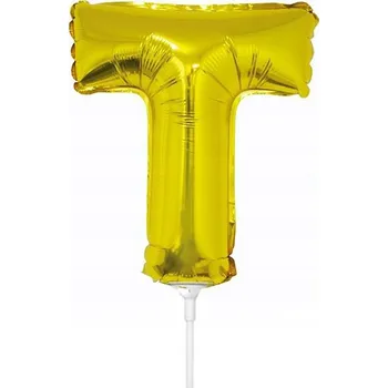 Balónek Fóliový balónek Písmeno T, zlatý, 35 cm