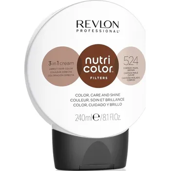 Barva na vlasy Revlon Professional Nutri Color Filters barvicí koktejl 3 v 1 240 ml, 524 copper pearl brown