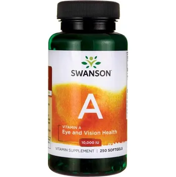 Zdraví Swanson Vitamin A Doplněk stravy pro zdraví očí a zraku 250 ks, gelové tablety, 10 000 IU, EXP. 08/2025