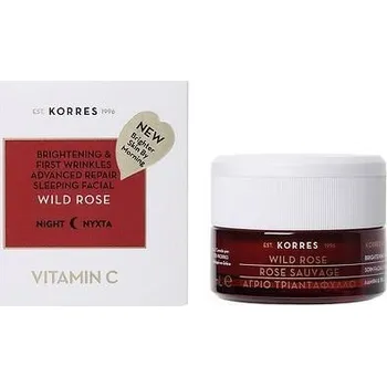 Pleťová maska Korres Wild Rose Sleeping Facial obnovující noční péče 40 ml