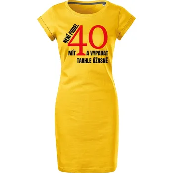 Dámské šaty Bavlněné letní šaty Není prdel 40 Velikost: 2XL, Barva: Žlutá