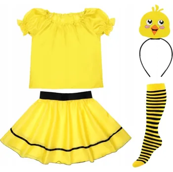 Karnevalový kostým KOSTÝM KUŘE KOSTÝM KUŘÁTKO KUŘE SADA Velikonoce ČELENKA 134-140