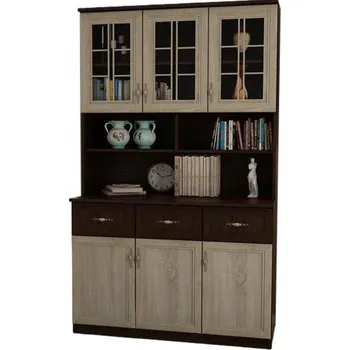 Komoda Stojící vitrína eMeblast dub přírodní 53 x 120 x 200 cm