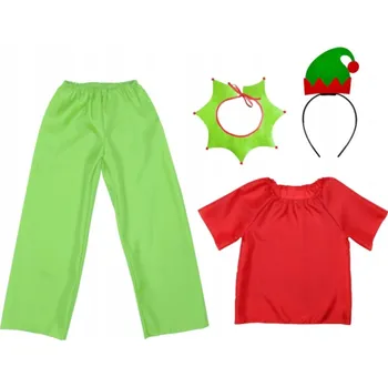 Karnevalový kostým KOSTÝM ELF SKŘÍTEK ČELENKA KALHOTY 98-110 5 dílů