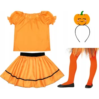 Karnevalový kostým KOSTÝM DÝNĚ NA HALLOWEEN PŘEVLEK PODZIMNÍ BÁL 98-110 5 dílů