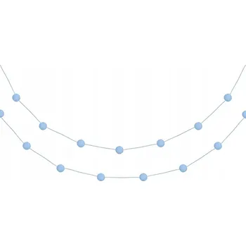 Pomponová girlanda PartyDeco, modrá, 2 m