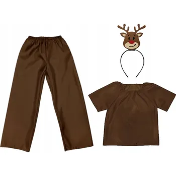 Karnevalový kostým KOSTÝM KOSTÝM JELÍNEK JELENA RUDOLF SOB ČELENKA 134-140 4dílná