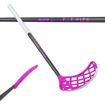 Florbal Fat Pipe Raw Slicks 29 Ltd. Florbalová hůl černá / růžová, Pravá (pravá ruka dole), 92cm (=102cm)