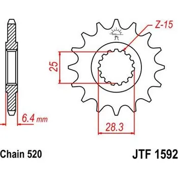 Řetězová sada pro motocykl JT Sprockets Řetězové kolečko Yamaha YFZ 450R 2009-2018 Počet zubů: 13 zubů