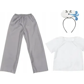 Karnevalový kostým KOSTÝM VĚTR KOSTÝM POČASÍ VICHŘICE SET PODZIMNÍ KALHOTY ČELENKA 116-128 4el