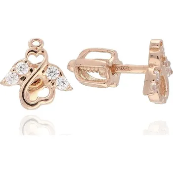 Náušnice MOISS náušnice z růžového zlata ANDĚL