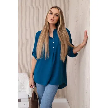 Dámská halenka Halenka s prodlouženým zadním dílem námořní UNI