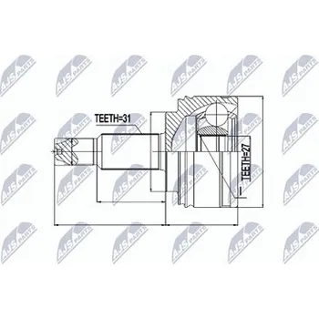 Poloosa kola Sada kloubů pro hnací hřídel NTY NPZ-RE-041