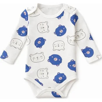 Kojenecký body 92 BODY 2L kojenecké MEDVÍDEK bavlněný pruh dlouhý rukáv MEDVÍDEK niebieski O64