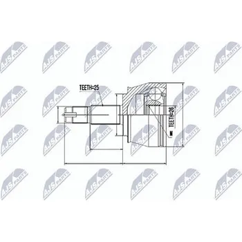 Poloosa kola Sada kloubů pro hnací hřídel NTY NPZ-FT-035