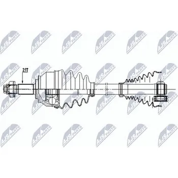 Poloosa kola Hnací hřídel - poloosa NTY NPW-FT-033