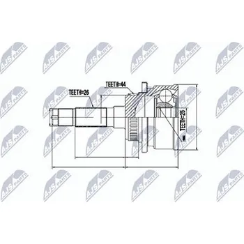 Poloosa kola Sada kloubů pro hnací hřídel NTY NPZ-MZ-041