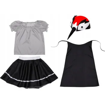 Karnevalový kostým KOSTÝM JEŘÁB SUKNĚ HALENKA ČEPICE 134-140 4dílný