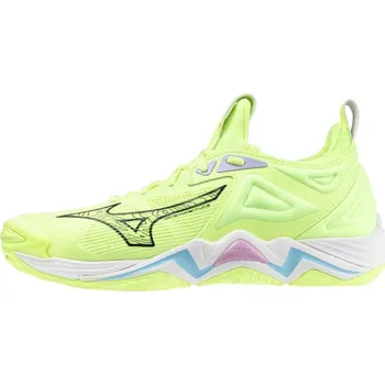 Pánská móda Mizuno WAVE MOMENTUM 3 V1GA231286 Sálová obuv Neo Lime / Black / Splish Splash, UK 11,5, EU 46,5, US 12,5, 30,5 cm