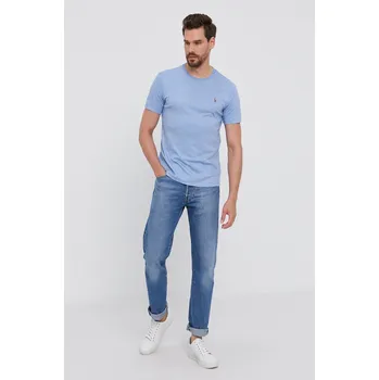Pánské tričko Bavlněné tričko Polo Ralph Lauren 710740727017 modrá 50X, vel. XXL
