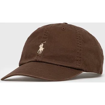 Kšiltovka Bavlněná baseballová čepice Polo Ralph Lauren 710667709058 hnědá 88X, vel. ONE SIZE