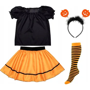 Karnevalový kostým KOSTÝM DÝNĚ SET DÝNĚ ČELENKA SUKNĚ KOSTÝM HALLOWEEN 134-140 4el