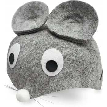 Čepice MYŠÍ ČEPICE FILCOVÁ ŠEDÁ