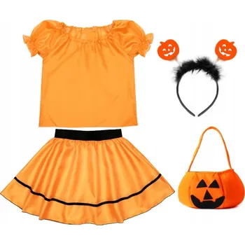 Karnevalový kostým KOSTÝM DÝNĚ ČELENKA HALENKA HALLOWEEN 134-140 4e