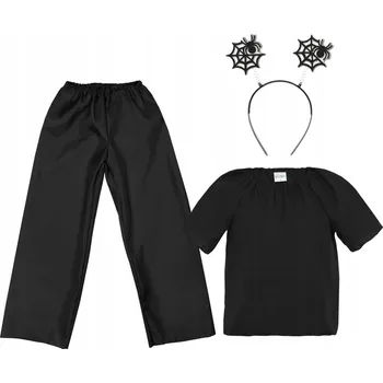 Karnevalový kostým KOSTÝM PAVOUK A PAVUČINA ČERNÝ 116-128 3 díly