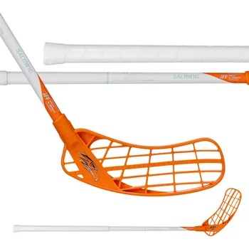 Florbalová hůl Salming Hawk RE Flex 32 Florbalová hůl bílá / oranžová, Pravá (pravá ruka dole), 87cm (=97cm)