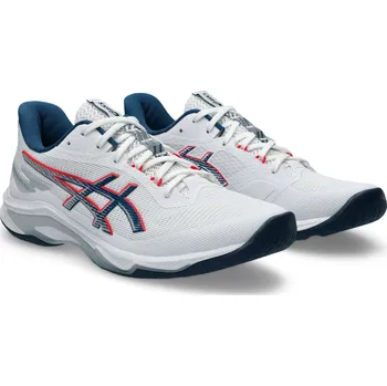 Pánská sálová obuv Asics NETBURNER BALLISTIC FF 4 Sálová obuv WHITE / MAKO BLUE, UK 8,5, EU 43,5, US 9,5, 27,5 cm