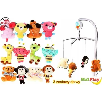 Kolotoč nad postýlku MalPlay Kolotoč s Hrací Skříňka na Postýlku plyšoví Medvídci