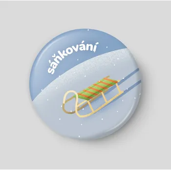 magnetka pro dítě Sáňkování - plánovací magnetka