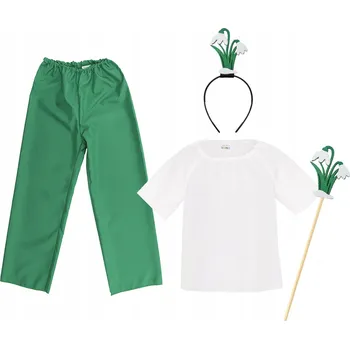 Karnevalový kostým KOSTÝM SNĚŽENKA KVĚTINOVÝ KOSTÝM PŘEVLEK NA PLES JARNÍ SLAVNOSTI SET 116-128