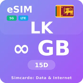 SIM karta Srí Lanka Neomezený Mobilní Internet - eSIM 15 dní datová SIM karta (esims_ULP_15D_LI_V2)