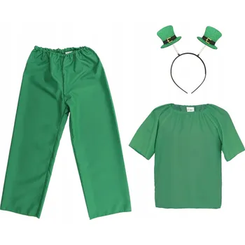 Karnevalový kostým KOSTÝM ČTYŘLÍSTEK KOSTÝM JETEL PŘEVLEK LEPRECHAUN ZELENÝ 98-110