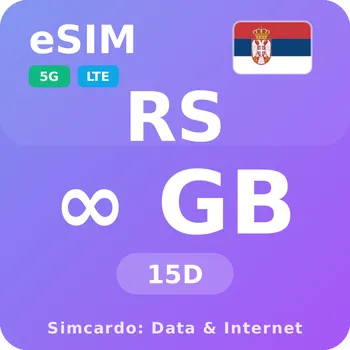SIM karta Srbsko Neomezený Mobilní Internet - eSIM 15 dní datová SIM karta