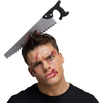 Karnevalový doplněk Čelenka pila v hlavě Halloween