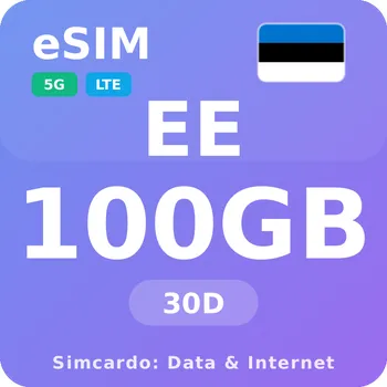 SIM karta Estonsko Mobilní Internet - eSIM 100GB 30 dní datová SIM karta