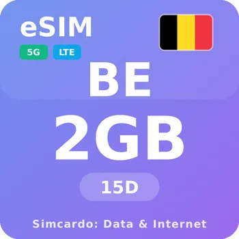 SIM karta Belgie Mobilní Internet - eSIM 2GB 15 dní datová SIM karta