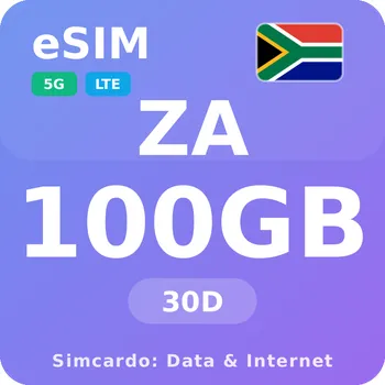SIM karta Jihoafrická republika Mobilní Internet - eSIM 100GB 30 dní datová SIM karta