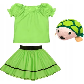 Karnevalový kostým KOSTÝM ŽELVÍK ČEPICE HALENKA SUKNĚ 134-140 3e